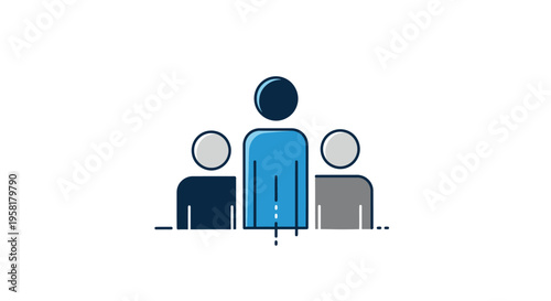 Three Simple Human Stick Figures Together.