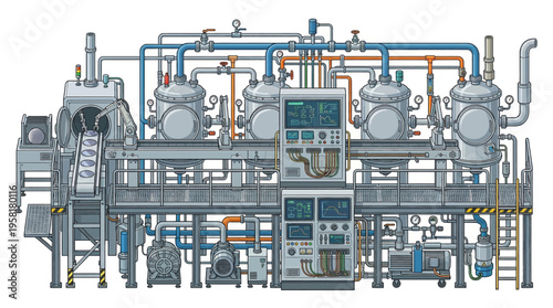 Industrial machinery and equipment in operation.