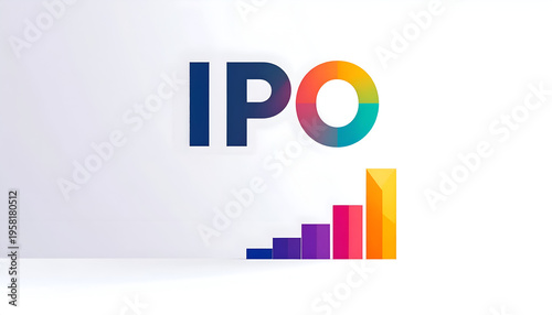IPO concept with colorful growth bar chart initial public offering business investment