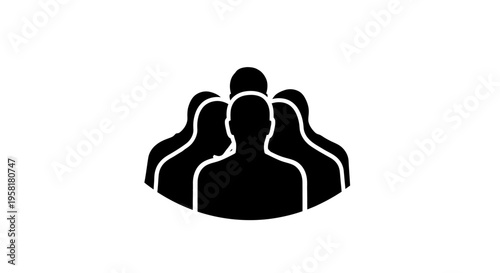 Group of People Icon Silhouette.