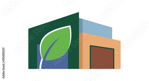 Building Large Green Leaf Facade Architecture Eco Friendly Construction Real Estate Contemporary