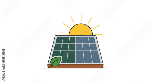 Solar Panel Sun Green Leaf Renewable Energy Generation Eco Friendly Power Source