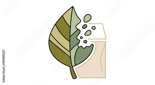 Leaf Abstract Geometric Shapes Drops Nature Creativity Fusion Organic Elements Green Integrated