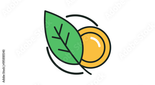 Green Leaf Golden Coin Financial Growth Nature Eco Friendly Investment Concept Placed