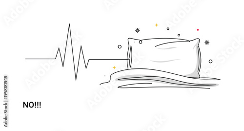 Heart Pulse Signal. Minimalistic one-line drawing stylized heartbeat signal waveform forming rhythmic peaks on a monitor screen, continuous single black line