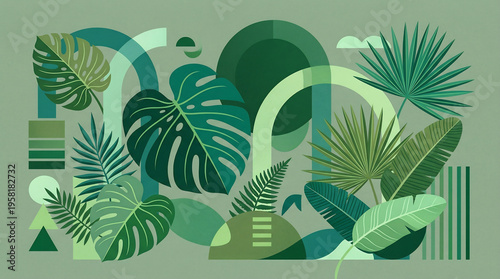 vector illustration of abstract plants background