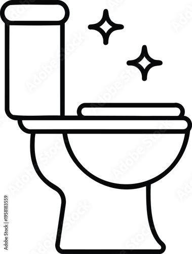 Clean toilet icon, sparkling hygiene, fresh bathroom, sanitary lavatory symbol