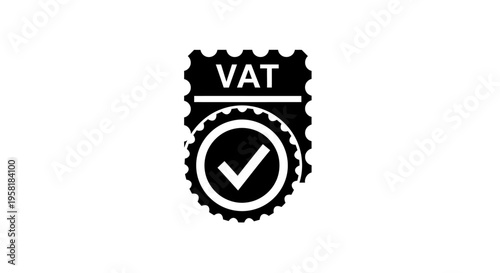 VAT tax stamp icon symbol.