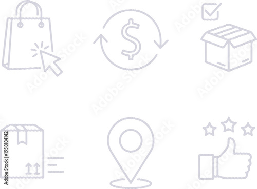 Blue line set icon collection for designers and developers