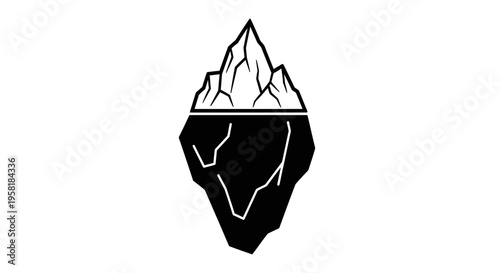 Iceberg Floating in the Ocean Water.