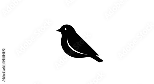 Black silhouette of a small bird.