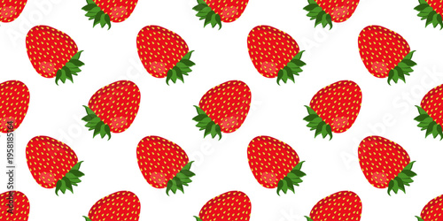 Sweet strawberry seamless pattern for textile, wallpaper, wrapping paper and summer decor