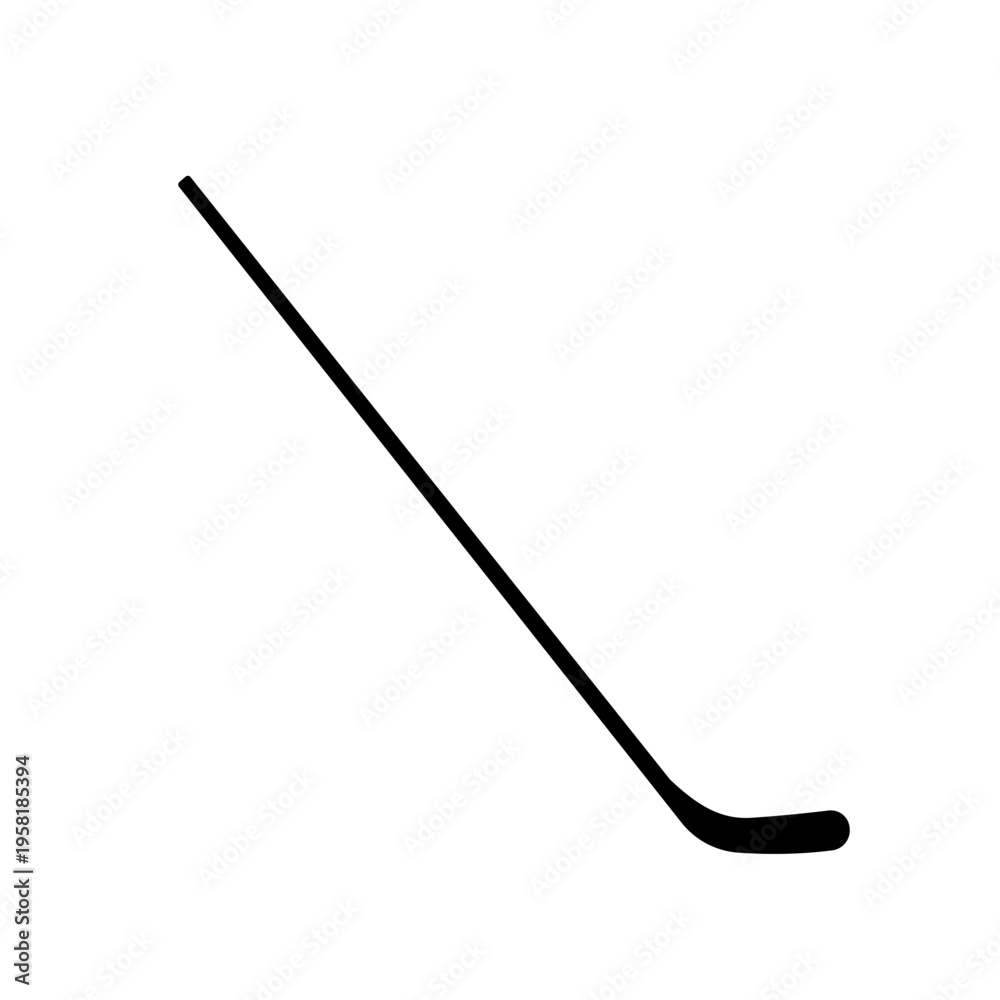 Naklejka premium Silhouette of a hockey stick, vector icon