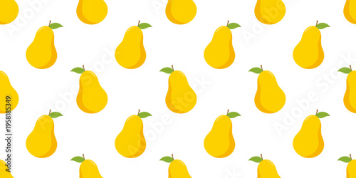Yellow pear seamless pattern for textile wallpaper wrapping paper kitchen decor and fruit themed designs