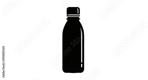Black insulated stainless steel water bottle.