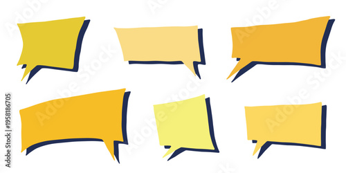Set of hand drawn speech bubble Blank empty message box Textbox frame for banners, price tags, stickers, design