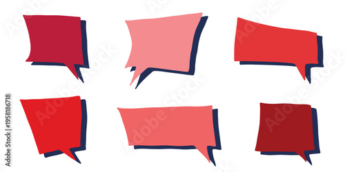 Set of hand drawn speech bubble Blank empty message box Textbox frame for banners, price tags, stickers, design
