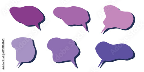 Set of hand drawn speech bubble Blank empty message box Textbox frame for banners, price tags, stickers, design