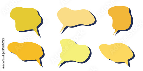 Set of hand drawn speech bubble Blank empty message box Textbox frame for banners, price tags, stickers, design