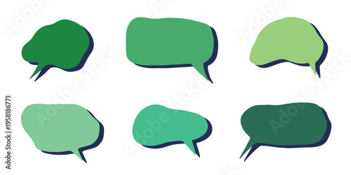 Set of hand drawn speech bubble Blank empty message box Textbox frame for banners, price tags, stickers, design