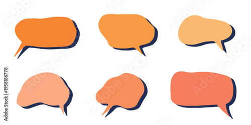 Set of hand drawn speech bubble Blank empty message box Textbox frame for banners, price tags, stickers, design