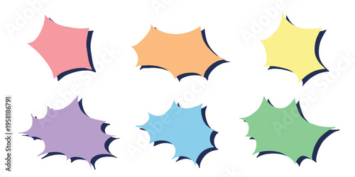 Set of hand drawn speech bubble Blank empty message box Textbox frame for banners, price tags, stickers, design