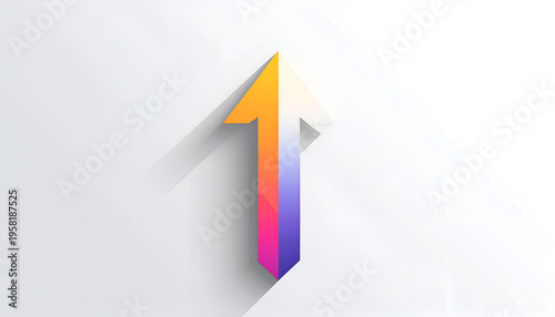Free Download Arrow pointing up with gradient design on white surface direction and growth - GFXLoad
