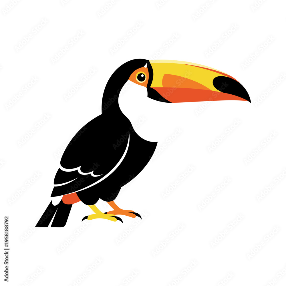 Naklejka premium A colorful toucan with a large beak