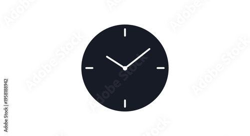 A black wall mounted analog clock.