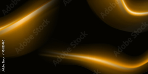 Abstract Golden Light Wave Background with Luxury Glow and Smooth Curves
