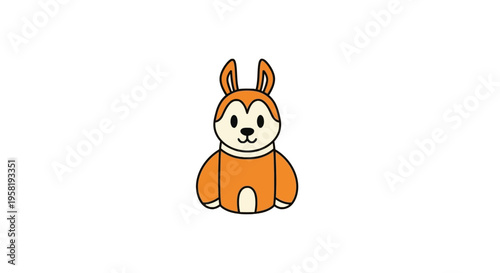 Cute Cartoon Bunny Rabbit Character.