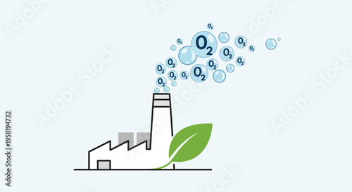 Eco friendly factory producing oxygen.