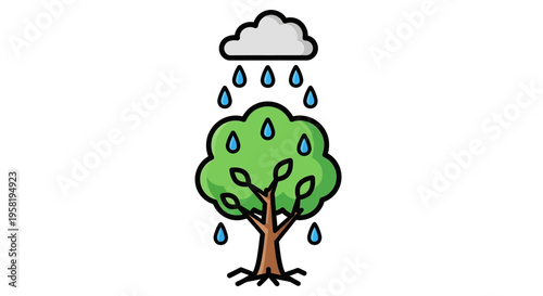 Tree in rain weather conditions outside.