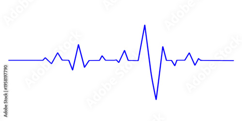 A medical green heartbeat pulse line on an EKG monitor forms a vector heart graphic for cardiology healthcare monitoring