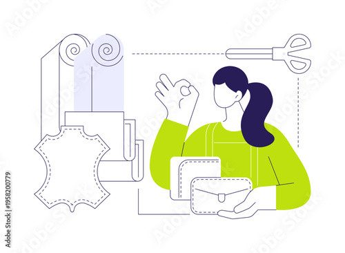 Leather crafts isolated cartoon vector illustrations.