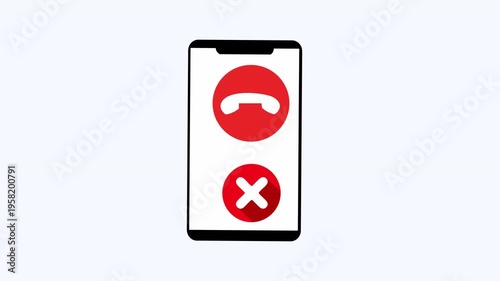 Phone screen rejection icons, suitable for technology blog posts or social media marketing.