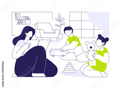 Nanny isolated cartoon vector illustrations.