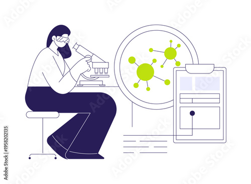 Microbiology isolated cartoon vector illustrations.