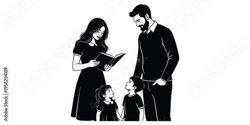 Family reading together in a moment of bonding