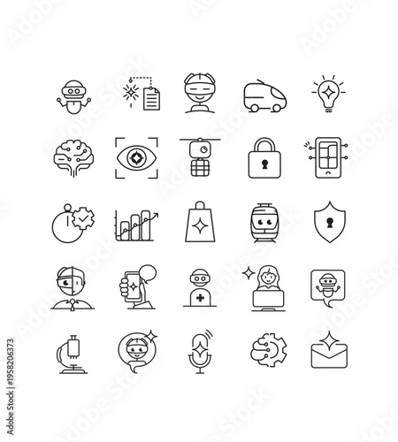 Symboles IA / AI pour apps, tech et innovation