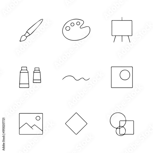 art minimalist line icon set
Vector minimalist line icons on a white background