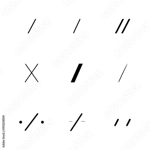 Foto slashes minimalist line icon set
Vector minimalist line icons on a white backgro