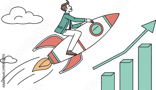 Isometric Business Growth and Finance Strategy Illustration