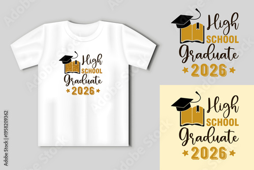 High school graduate 2026 shirt design with book