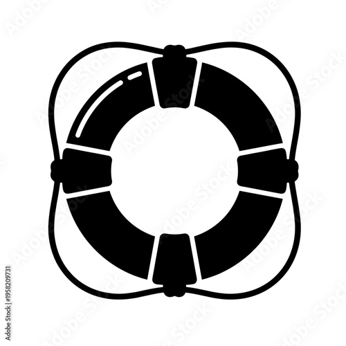 vector illustration of a lifebuoy with a rope