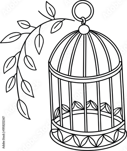 vector illustration of a cage