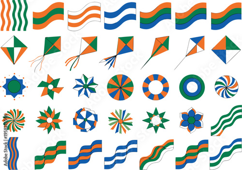 Tropical fruit mango and orange juice vector icons