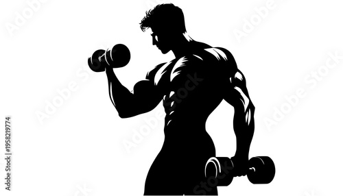 silhouette of a man lifting weights