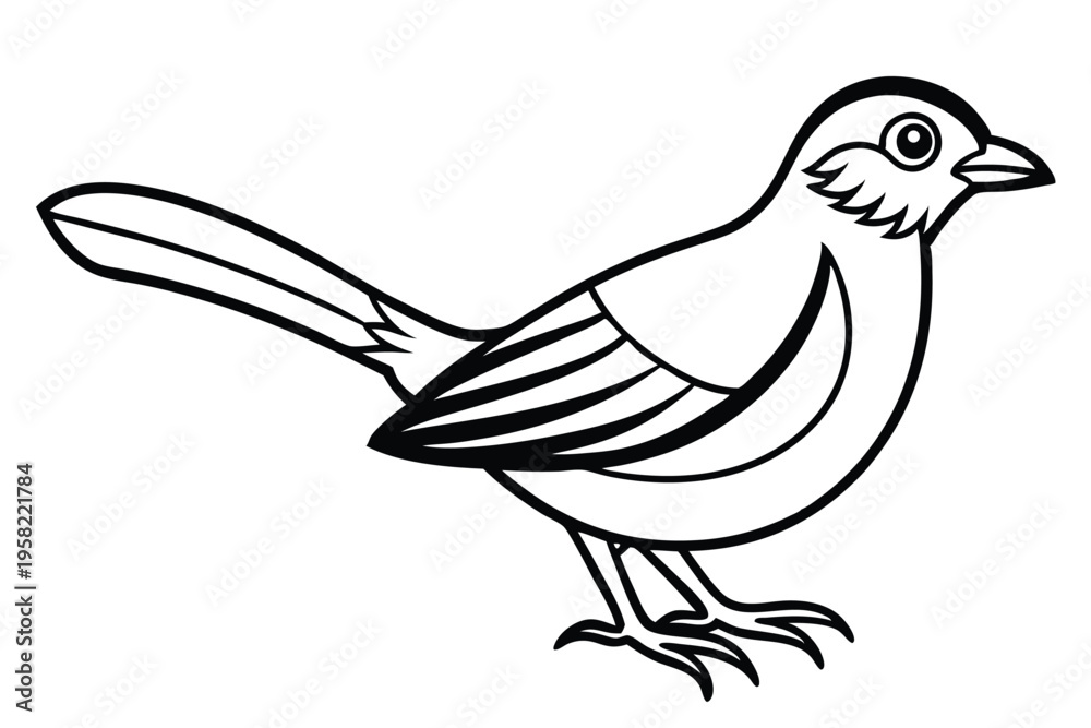Fototapeta premium rosella bird silhouette line art vector illustration with a white background