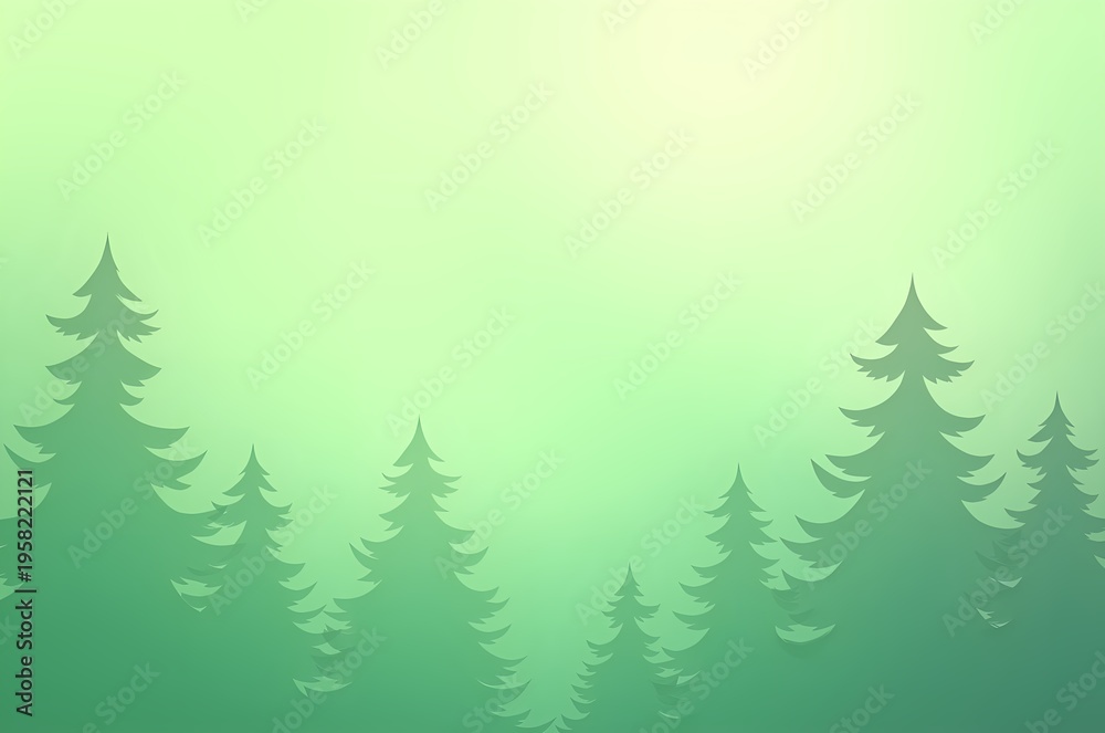 Obraz premium Silhouetted Evergreen Trees Against a Gradient Sky